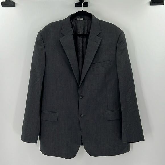 Black Saks Fifth Avenue Ermenegildo Zegna Two Button Blazer - Gray - 46R